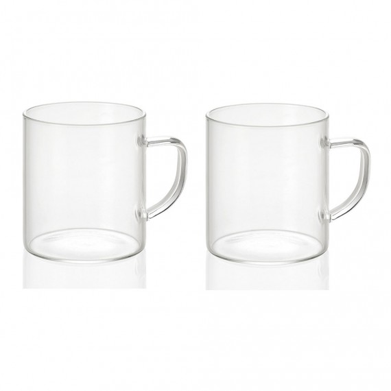Set 2 tazas de vidrio 300ml ø7,5x8,5cm ms19209 andrea house