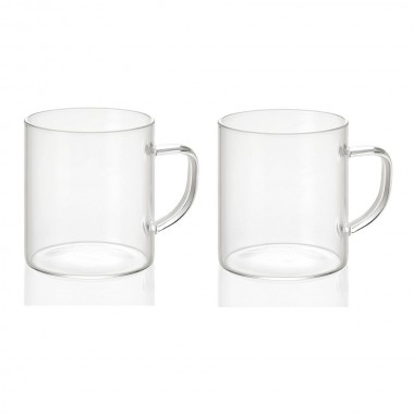 Set 2 tazas de vidrio 300ml ø7,5x8,5cm ms19209 andrea house