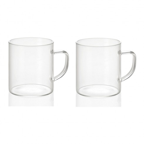 Set 2 tazas de vidrio 300ml ø7,5x8,5cm ms19209 andrea house