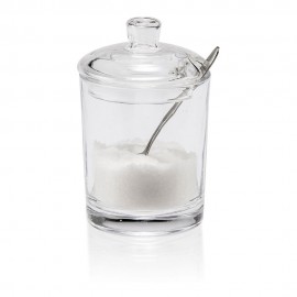 Azucarero de cristal con cuchara ø7 x 11 cm