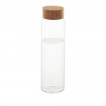 Botella de vidrio con tapa de bambú ø8x26,5cm 1l ms70099 andrea house