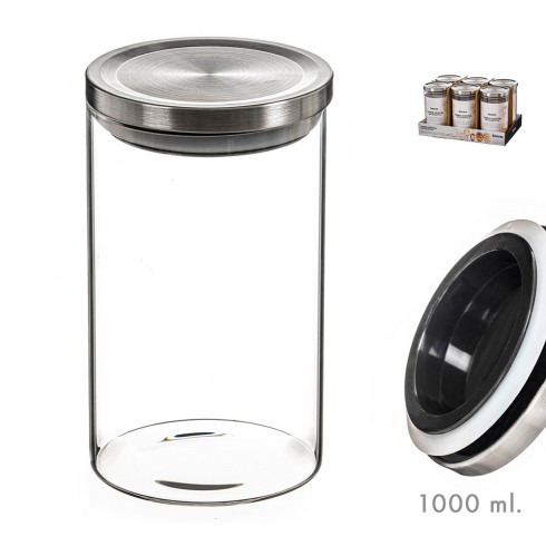 Tarro de cristal con tapa de metal 1000ml kozina