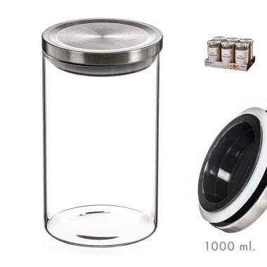 Tarro de cristal con tapa de metal 1000ml kozina