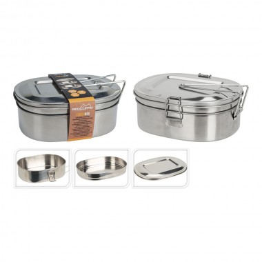 Fiambrera, acero inoxidable, 1200ml, 180x140x75mm