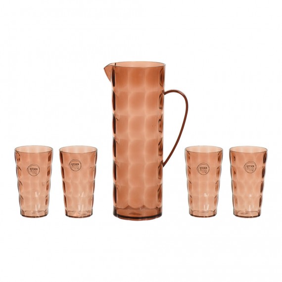 Set de botella y 4 vasos 100% plástico reciclado 827049