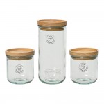 Set de 3 tarros de almacenamiento 100% de cristal reciclado 869702