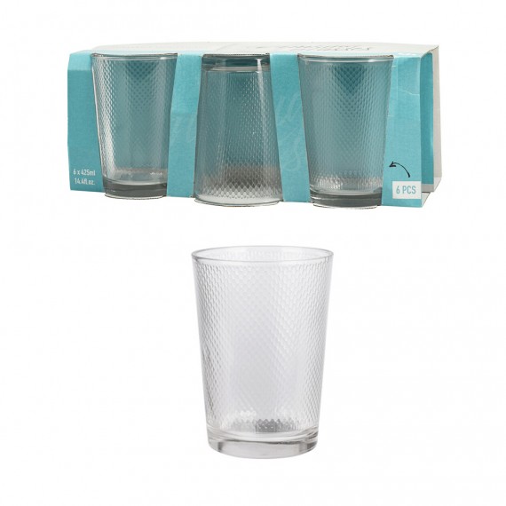 Set 6 vasos agua 425ml, ye6000770, excellent houseware