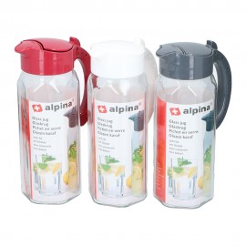 Jarra de cristal con tapa 1,5 l colores variados