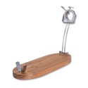 jamonero plegable cabezal giratorio base madera 3 claveles