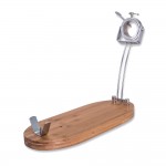 jamonero plegable cabezal giratorio base madera 3 claveles