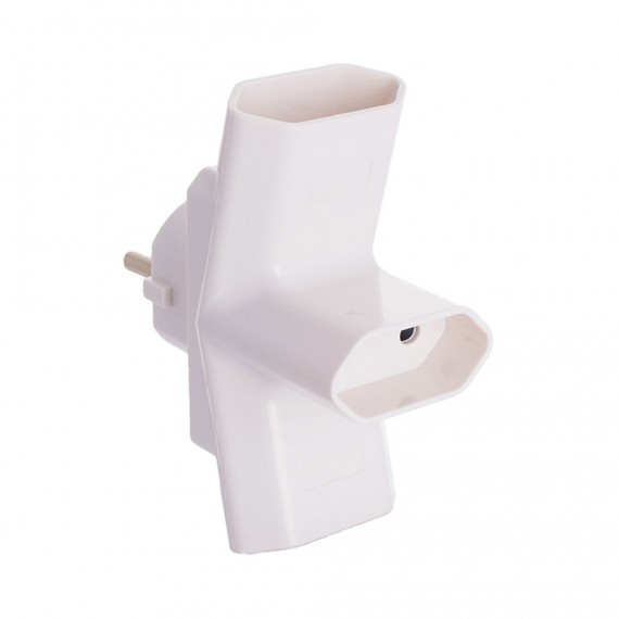 Clavija triple bipolar 16a 250v 4mm 3680w blanco. solera 15097.