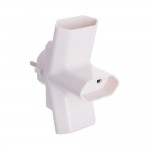 Clavija triple bipolar 16a 250v 4mm 3680w blanco. solera 15097.