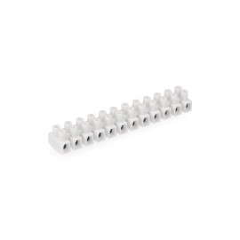 Regleta de conexion de 4 mm a 6 mm , 12 conectores, homologada, blanca (envasada)