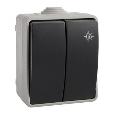 Doble conmutador estanco edm ip44 16a 250v