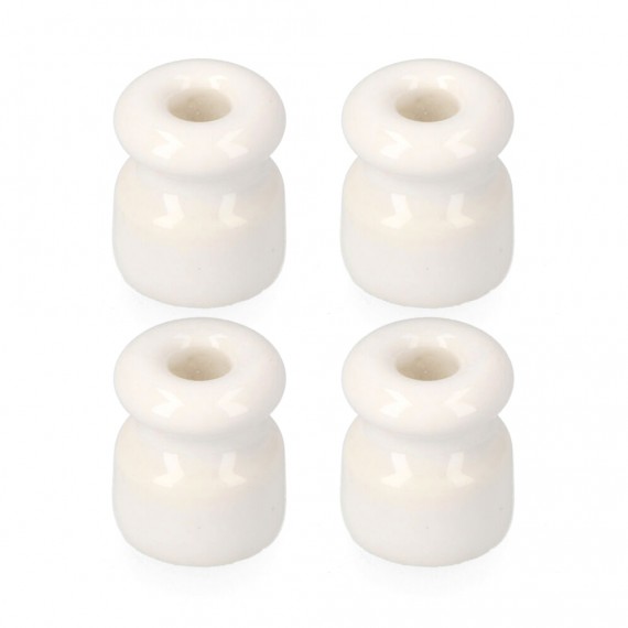 Aislador para cable trenzado blanco envasada (4 unid.) edm