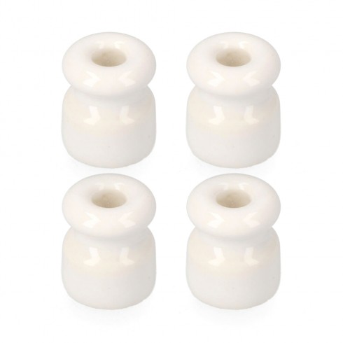 Aislador para cable trenzado blanco envasada (4 unid.) edm