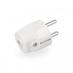 Clavija schuko 10/16a t/tl 4,8mm (retractilada) blanca edm