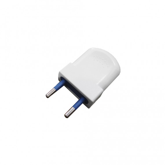 Pack 2 unidades clavija europea blanca bipolar 10a 4mm 250v