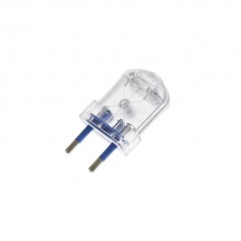 Pack 2 unidades clavija europea transparente bipolar 10a 4mm 250v