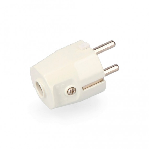 Clavija schuko 10/16a t/tl 4,8mm (envasada) blanca edm