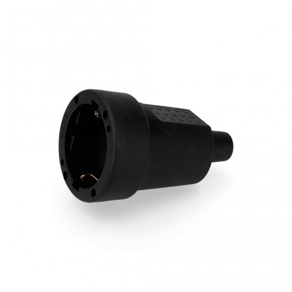 Base aerea de goma 10/16a 250v t/tl ip44 4,8mm negra (retractilada) edm