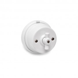 Conmutador lazo porcelana superficie serie vintage 10a 250v ø80mm blanco