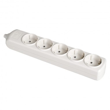 Base bipolar 5 tomas t/tl 10/16a 250v color blanco solera 8005