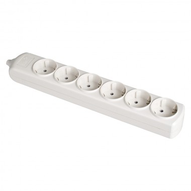 Base bipolar 6 tomas t/tl 10/16a 250v color blanco solera 8006