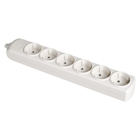 Base bipolar 6 tomas t/tl 10/16a 250v color blanco solera 8006