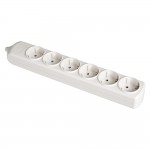 Base bipolar 6 tomas t/tl 10/16a 250v color blanco solera 8006