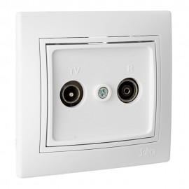 Toma de señal para tv y radio color blanco serie europa solera erp47u