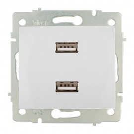 Cargador doble usb 230v 5v 4200ma blanco de empotrar erp2usb serie europa solera erp2usb