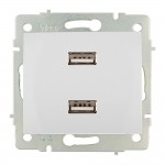 Cargador doble usb 230v 5v 4200ma blanco de empotrar erp2usb serie europa solera erp2usb
