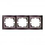 Marco para 3 elementos horizontal marco negro y aro perla 225x81x10mm serie europa solera erp73nu