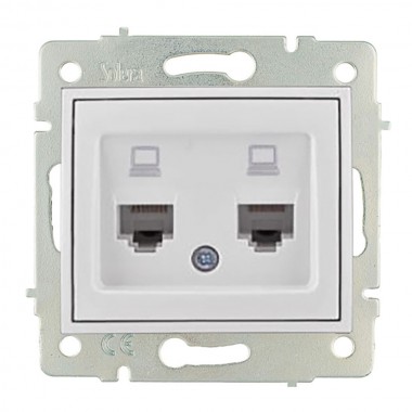 Toma doble de datos rj4 cat6 serie europa solera erp88/2