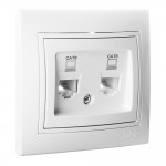 Toma doble de datos rj4 cat6 serie europa solera erp88/2u