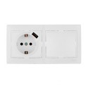 Kit de conmutador + base t/tl con usb + marco de 2 elementos 154x81x10mm serie europa solera kit-erp-room