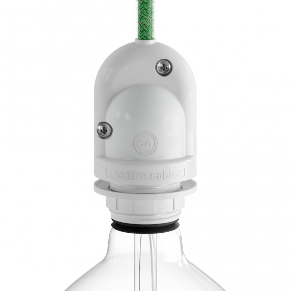 Portalámparas para exterior e27 blanco. ip65 (retractilado)