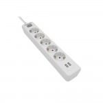Regleta 5 tomas + 2 puertos usb de 2,4a spn3052wa/10 philips