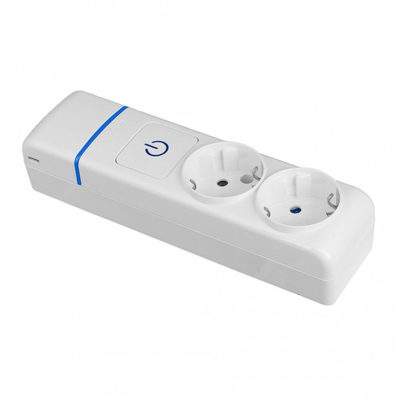 Base múltiple de 2 tomas 2p+t, 16a 250v con interruptor luminoso. 8002pil solera