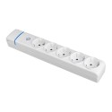 Base múltiple de 5 tomas 2p+t, 16a 250v. con interruptor luminoso. 8005pil solera