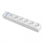 Base múltiple de 5 tomas 2p+t, 16a 250v. con interruptor luminoso. 8005pil solera