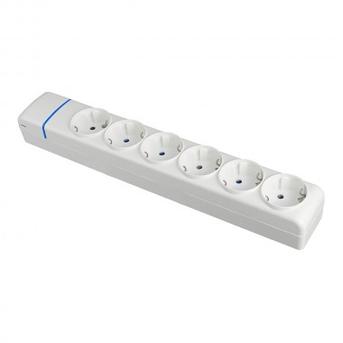 Base múltiple de 6 tomas 2p+t, 16a 250v. 8006p solera