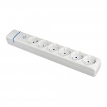 Base múltiple de 6 tomas 2p+t, 16a 250v. con interruptor luminoso. 8006pil solera