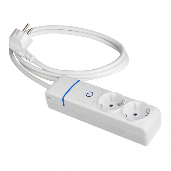 Prolongador con 2 tomas 2p+t, 16a 250v con interruptor luminoso. 1.5 m de cable h05vv-f 3g1,5mm². 8012pil solera