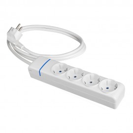 Base múltiple con 4 tomas 2p+t 1,5 m de cable h05vv-f 3g1,5 mm², 16 a 250 v 3680 w, blanca