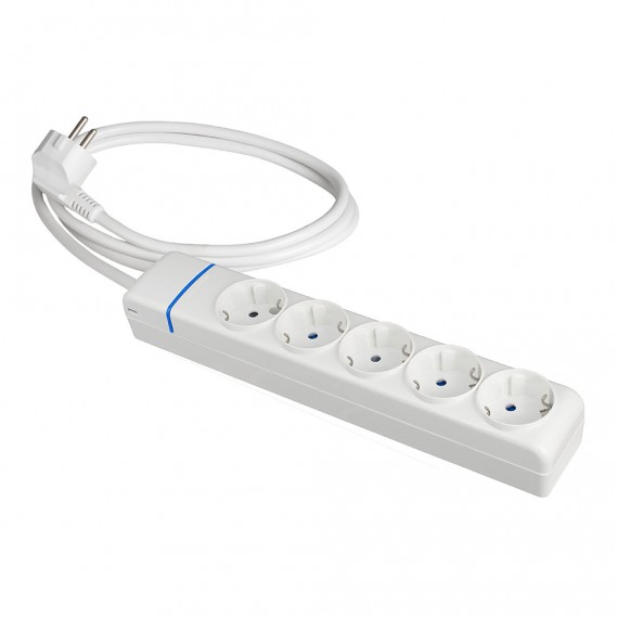 Prolongador con 5 tomas 2p+t, 16a 250v 1.5 m de cable h05vv-f 3g1,5mm². 8015p solera