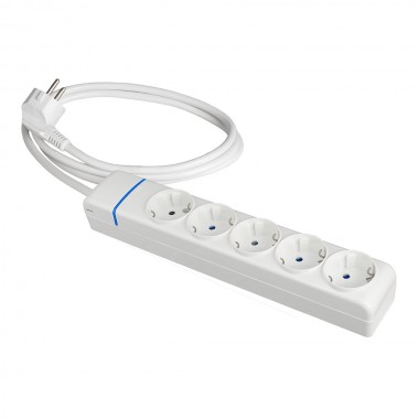 Prolongador con 5 tomas 2p+t, 16a 250v 1.5 m de cable h05vv-f 3g1,5mm². 8015p solera