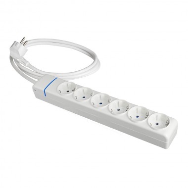 Prolongador con 6 tomas 2p+t, 16a 250v 1.5 m de cable h05vv-f 3g1,5mm². 8016p solera