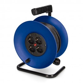 Enrollacables 25 m 3 g 1,50 mm² 4 tomas bipolares con t/tl con protector térmico